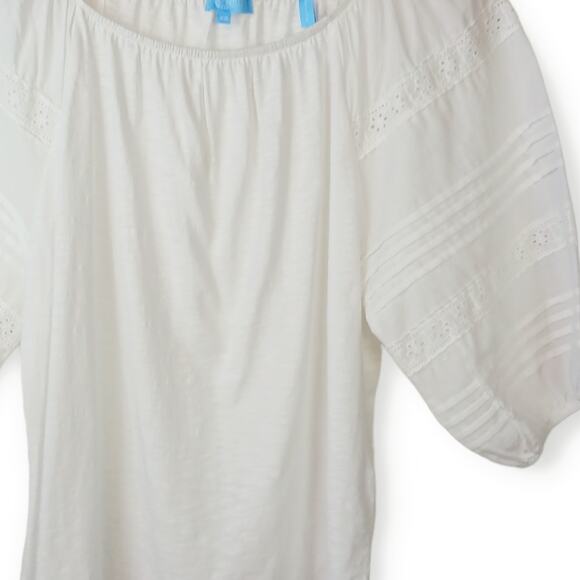 Women's DRAPER JAMES RSVP™ SZ XS Embroidered Pintuck Top - Picture 3 of 8